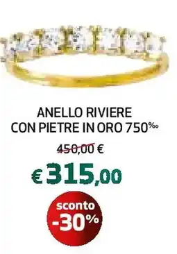 Extracoop Anello riviere con pietre in oro 750% offerta