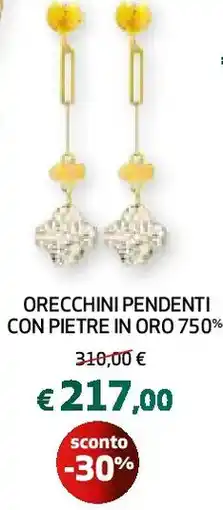 Extracoop Orecchini pendenti con pietre in oro 750% offerta