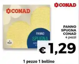 Conad Superstore Panno spugna CONAD 4 pezzi offerta