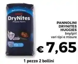 Conad Superstore Pannolini drynites HUGGIES boy/girl vari tipi e misure offerta
