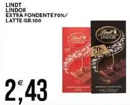 Vantaggio Cash&Carry Lindt lindor extra fondente 70%/ latte offerta