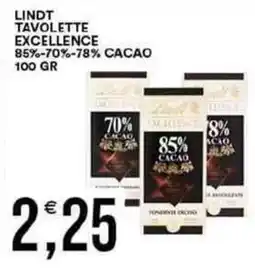 Vantaggio Cash&Carry Lindt tavolette excellence cacao offerta