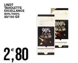 Vantaggio Cash&Carry Lindt tavolette excellance 90%/100% offerta