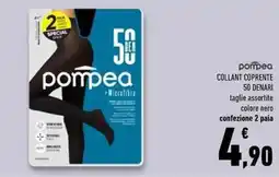Conad Superstore Pompea collant coprente 50 denari taglie assortite colore nero confezione 2 paia offerta