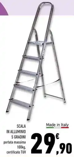 Conad Superstore Scala in alluminio 5 gradini portata massima certificato TUV offerta