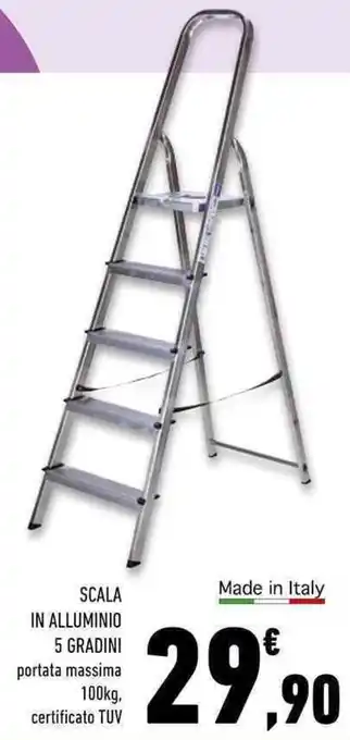 Conad Superstore Scala in alluminio 5 gradini portata massima certificato TUV offerta
