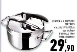 Conad Superstore Pentola 5l a pressione daily plus in acciaio 18/10 offerta