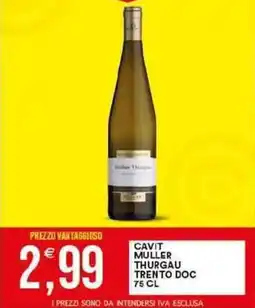 Vantaggio Cash&Carry Cavit muller thurgau trento doc offerta