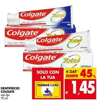 Tigros Dentrifico Colgate 75ml offerta