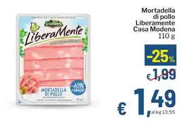 Qui Discount Mortadella di pollo Liberamente Casa Modena offerta