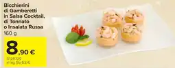 Carrefour Market Bicchierini di Gamberetti in Salsa Cocktail, di Tonnato o Insalata Russa offerta