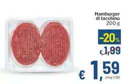 Qui Discount Hamburger di tacchino offerta