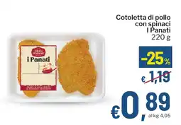 Qui Discount Cotoletta di pollo con spinaci I Panati offerta