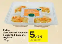 Carrefour Market Tartine con Crema di Avocado e Cubetti di Salmone Vogliazzi offerta
