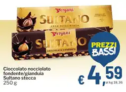 Qui Discount Cioccolato nocciolato fondente/gianduia Sultano stecca offerta