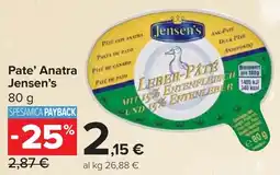 Carrefour Market Pate' Anatra Jensen's offerta