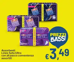 Qui Discount Assorbenti Lines Seta Ultra con ali pacco convenienza offerta
