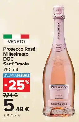 Carrefour Market Prosecco Rosé Millesimato DOC Sant'Orsola offerta