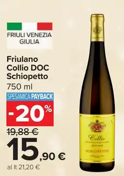 Carrefour Market Friulano Collio DOC Schiopetto offerta