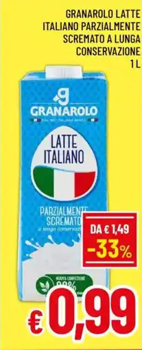 A&O Granarolo latte italiano parzialmente scremato a lunga conservazione offerta