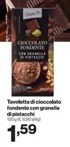 In'S Mercato Tavoletta di cioccolato fondente con granella di pistacchi offerta