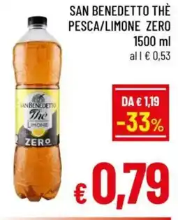 A&O San benedetto thè pesca/limone zero offerta
