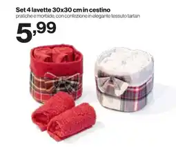 In'S Mercato Set 4 lavette 30x30 cm in cestino offerta
