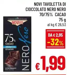 A&O Novi tavoletta di cioccolato nero nero 70/75% cacao offerta