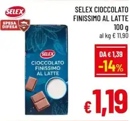 A&O Selex cioccolato finissimo al latte offerta
