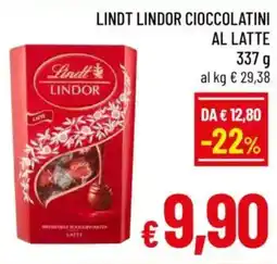 A&O Lindt lindor cioccolatini al latte offerta