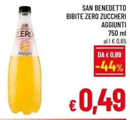 A&O San benedetto bibite zero zuccheri aggiunti offerta