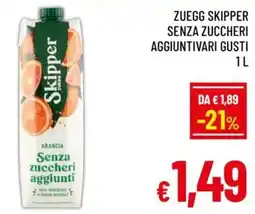 A&O Zuegg skipper senza zuccheri aggiuntivari offerta