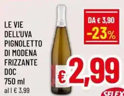 A&O Le vie dell'uva pignoletto di modena frizzante DOC offerta