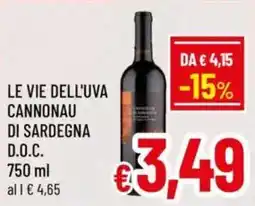 A&O Le vie dell'uva cannonau di sardegna D.O.C. offerta