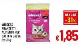 A&O Whiskas pranzetti alimento per gatti in salsa offerta
