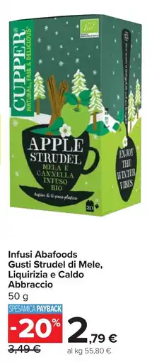 Carrefour Market Infusi Abafoods Gusti Strudel di Mele, Liquirizia e Caldo Abbraccio offerta