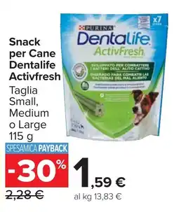 Carrefour Market Snack per Cane Dentalife Activfresh offerta