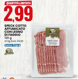 Eurospin Speck cotto affumicato con legno di faggio Alpenspitz offerta