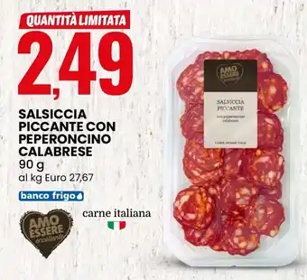 Salsiccia piccante con peperoncino calabrese AMO ESSERE eccellente