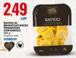 Eurospin Ravioli al brasato di razza piemontese con barolo AMO ESSERE eccellente offerta