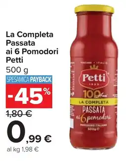 Carrefour Market La Completa Passata ai 6 Pomodori Petti offerta