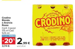 Carrefour Market Crodino Biondo o Arancia Rossa offerta