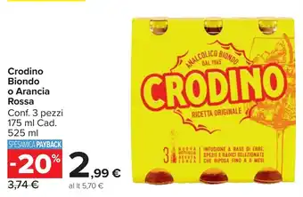 Carrefour Market Crodino Biondo o Arancia Rossa offerta