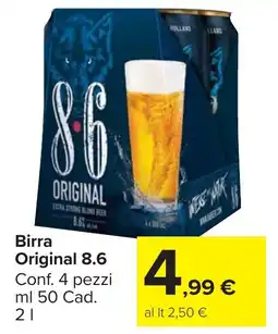 Carrefour Market Birra Original 8.6 offerta