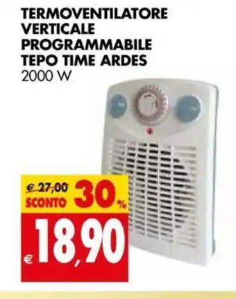 Tigros Termoventilatore Verticale Programmabile Tepo Time Ardes 2000w offerta
