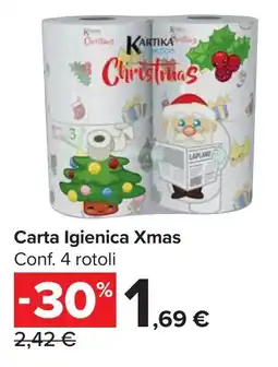Carrefour Market Carta Igienica Xmas offerta