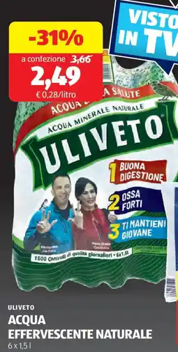 ALDI Uliveto acqua acqua minerale naturale offerta