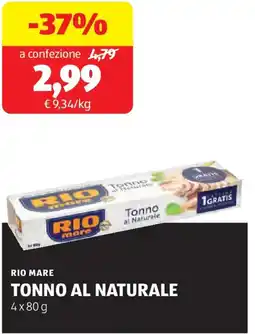 ALDI Rio mare tonno al naturale offerta