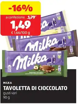 ALDI Milka tavoletta di cioccolato offerta