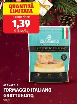 ALDI Granarolo formaggio italiano grattugiato offerta